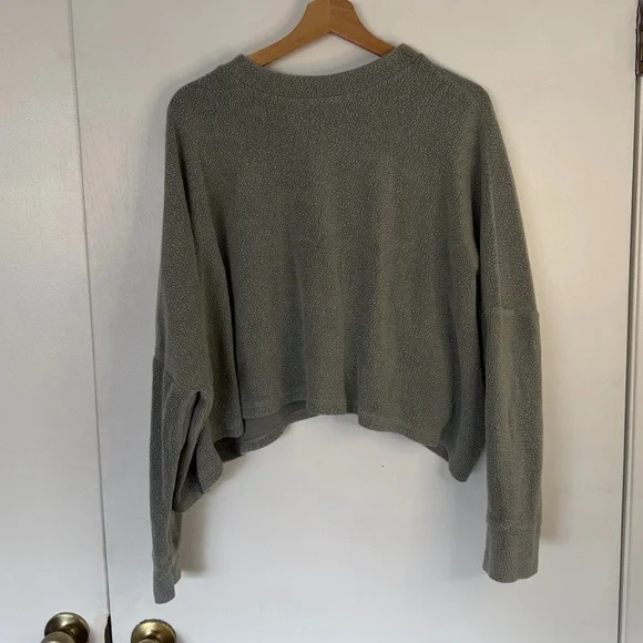 Joah brown drop shoulder sherpa pullover - Picture 5 of 5